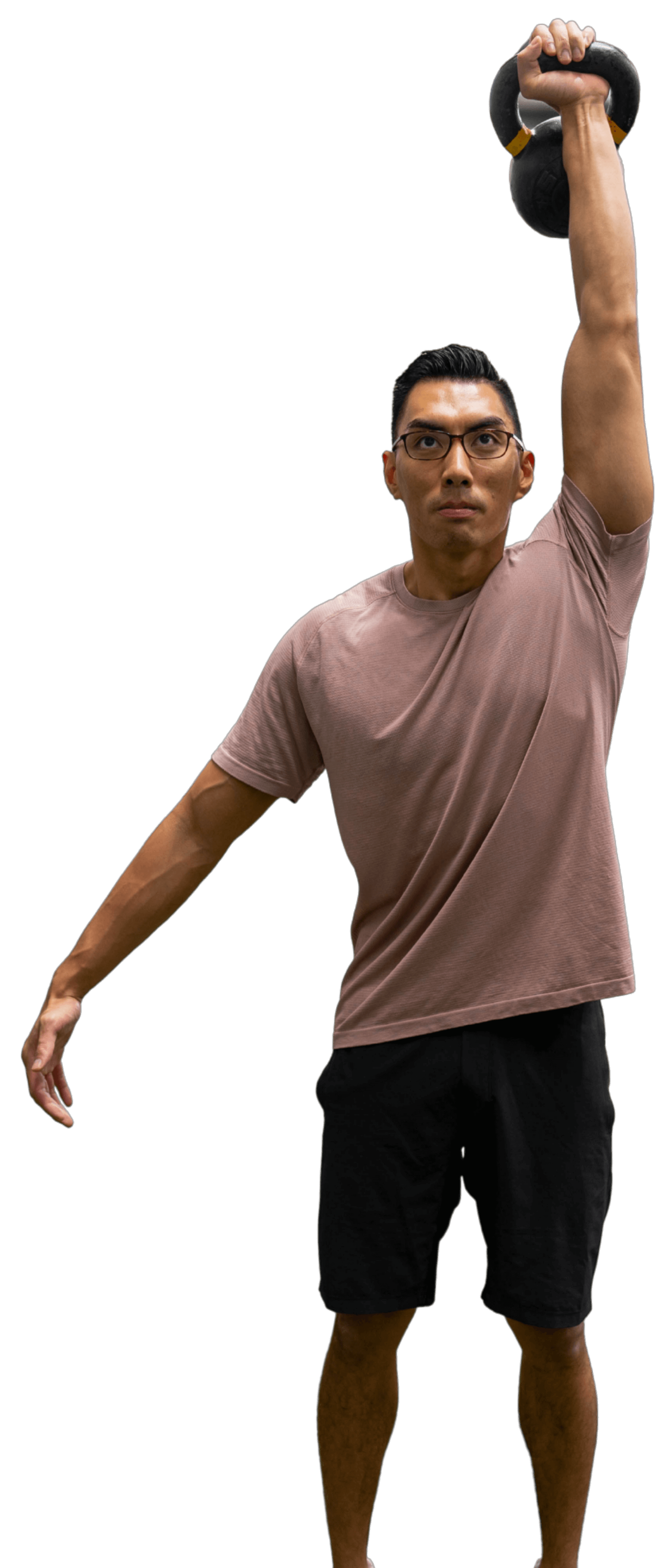 Allen training with a kettlebell